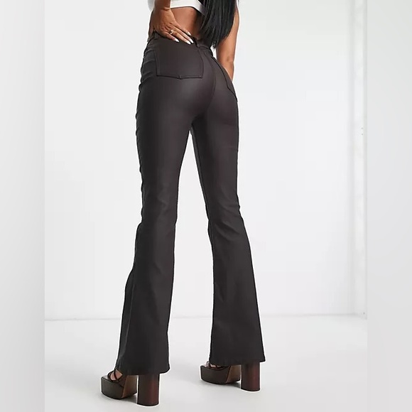 ASOS Design Power stretch flared jeans in coated chocolate brown 🍪 NWT 34/30 🍪 - Picture 9 of 12